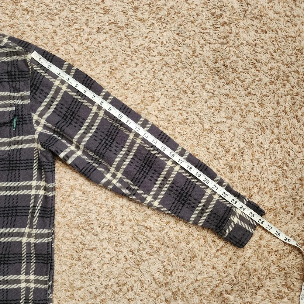 Woolrich Gray Plaid Men Sz XL Long‎ Sleeve Double Pocket Button Up Shirt